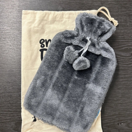 Grey Fluffy Hot Water Bottle